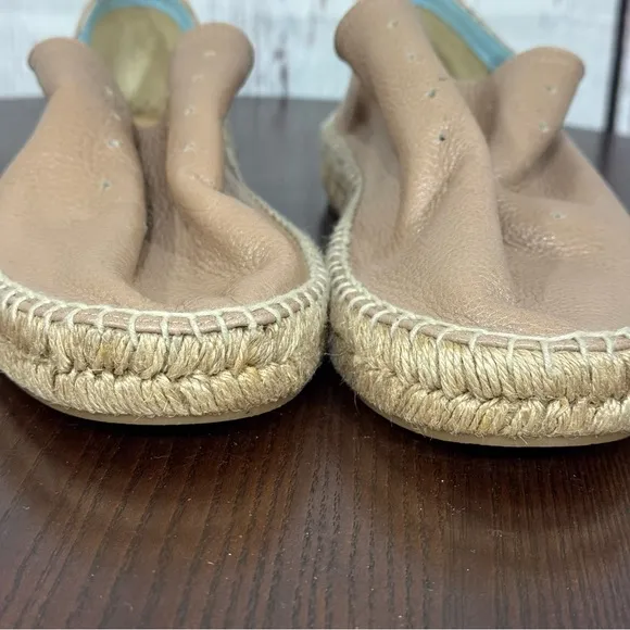 Rag &amp; Bone New York Tan Slouchy Leather &amp; Espadrilles Loafer Flat women’s 7 EUC