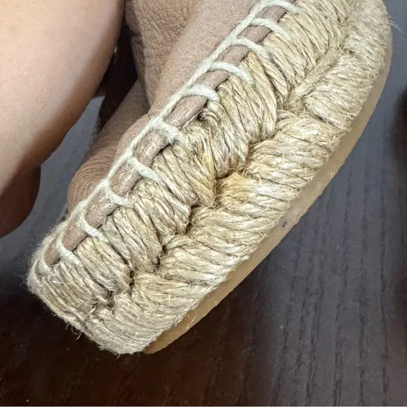 Rag &amp; Bone New York Tan Slouchy Leather &amp; Espadrilles Loafer Flat women’s 7 EUC