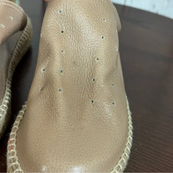Rag &amp; Bone New York Tan Slouchy Leather &amp; Espadrilles Loafer Flat women’s 7 EUC