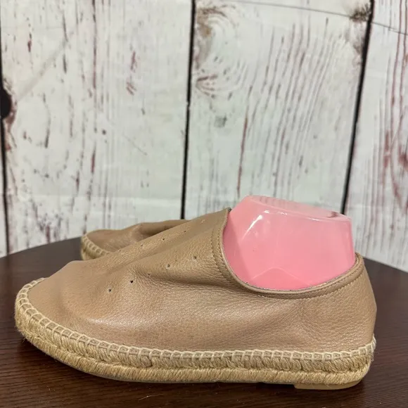 Rag &amp; Bone New York Tan Slouchy Leather &amp; Espadrilles Loafer Flat women’s 7 EUC