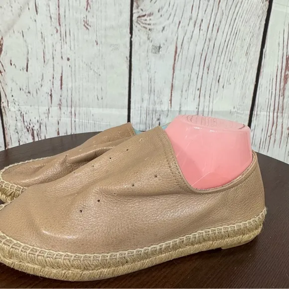 Rag &amp; Bone New York Tan Slouchy Leather &amp; Espadrilles Loafer Flat women’s 7 EUC