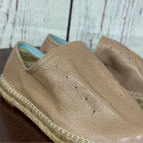 Rag &amp; Bone New York Tan Slouchy Leather &amp; Espadrilles Loafer Flat women’s 7 EUC