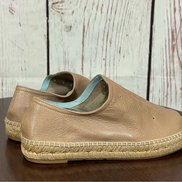 Rag &amp; Bone New York Tan Slouchy Leather &amp; Espadrilles Loafer Flat women’s 7 EUC