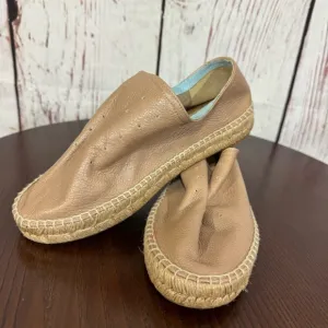 Rag &amp; Bone New York Tan Slouchy Leather &amp; Espadrilles Loafer Flat women’s 7 EUC
