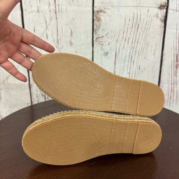 Rag &amp; Bone New York Tan Slouchy Leather &amp; Espadrilles Loafer Flat women’s 7 EUC