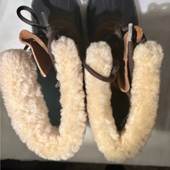 Ralph Lauren Leanne Shearling Leather Duck Boots Waterproof Insulated Size 7
