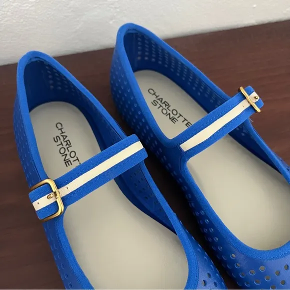 *Rare* NIB Charlotte Stone Raleigh Mary Jane Ballet Flats * Royal Blue * 10