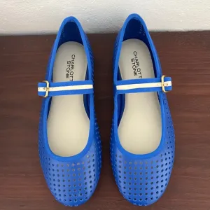 *Rare* NIB Charlotte Stone Raleigh Mary Jane Ballet Flats * Royal Blue * 10