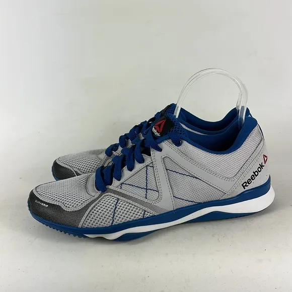 Reebok light grey bright blue gecko grip minimalist running sneakers mens size 9