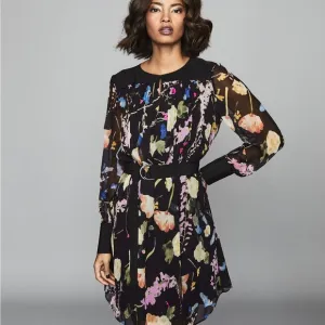 REISSFinn Floral-Print Crinkled Sheer Dress (24)