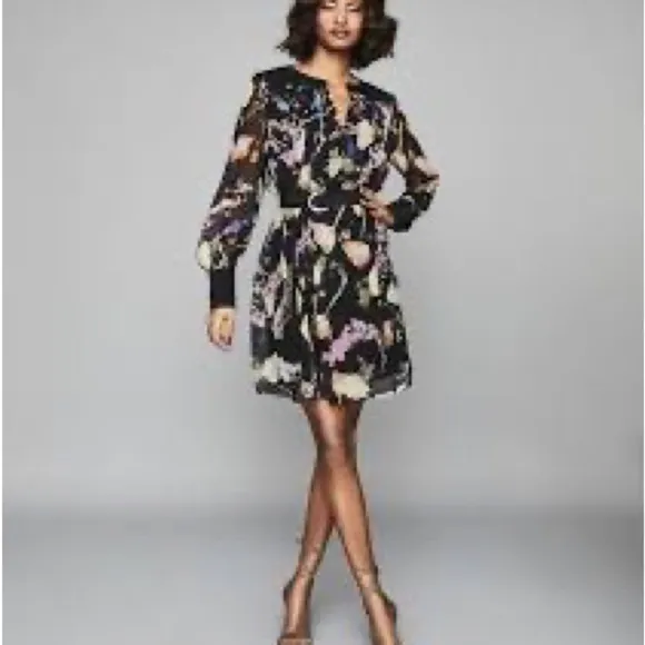 REISSFinn Floral-Print Crinkled Sheer Dress (24)
