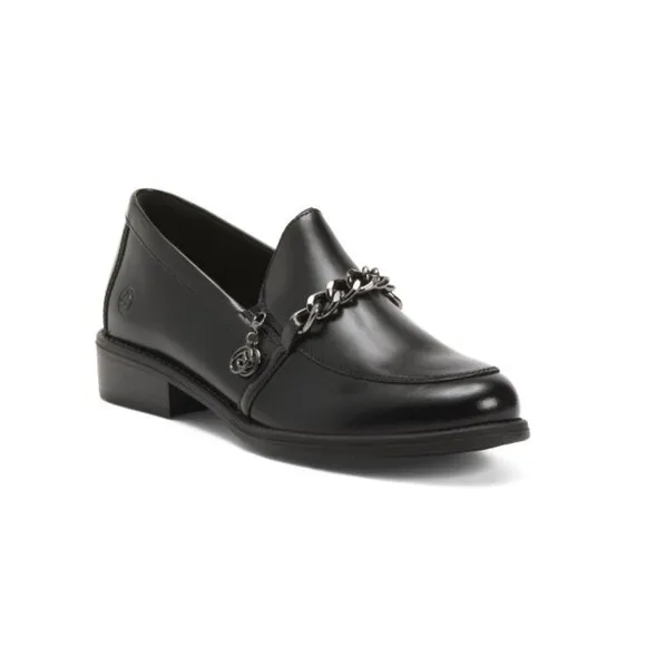 REMONTE Black/black Leather Arielle 03 Comfort Loafers