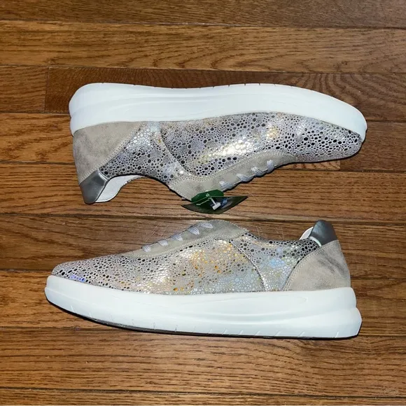Remonte Mildred Comfort Stretch Side Zip Sneakers Metallic Flowers Women's EU 42