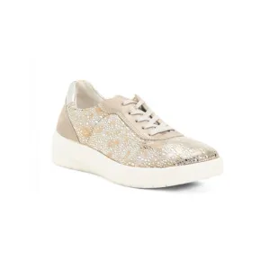 Remonte Mildred Comfort Stretch Side Zip Sneakers Metallic Flowers Women's EU 42