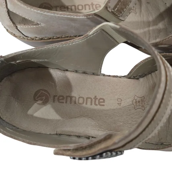 Remonte Tan Laser Cut Leather Square Toe Mary Jane Flats 8.5