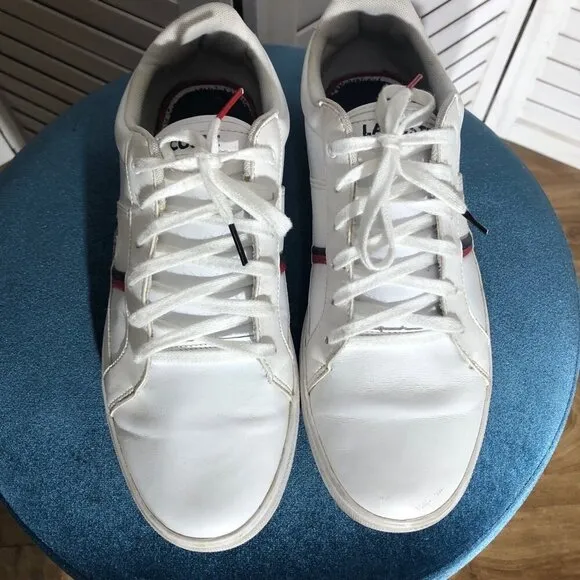 Retro Lacoste Classic Sneakers Lace-up Closure Genuine Leather White M 9 W 10.5