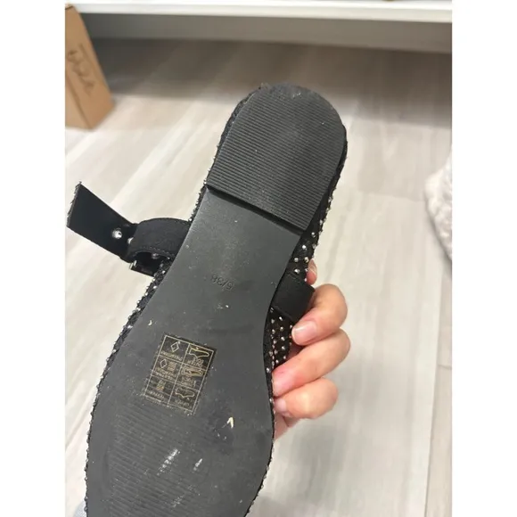 River island Black Studded Mary Jane Flats