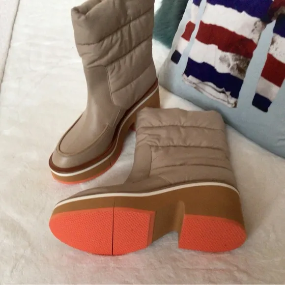 Robert Clergerie Ally Quilted Block Platform Boots, 39.5,