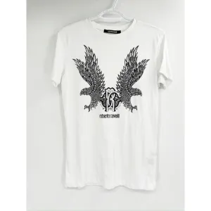 Roberto Cavalli White Eagle Graphic Logo Crewneck Short Sleeve Men’s T-Shirt S