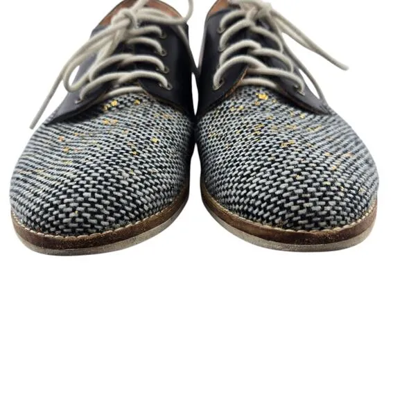 Rollie Derby Oxford Shoes Womens 6 37 Black Ivory Tweed Preppy Comfort Academia