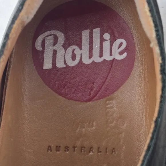 Rollie Derby Oxford Shoes Womens 6 37 Black Ivory Tweed Preppy Comfort Academia