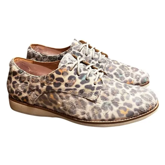 Rollie Women's Lightweight Derby Lace-up Flat Oxfords Rainbow Leopard Size EU 38