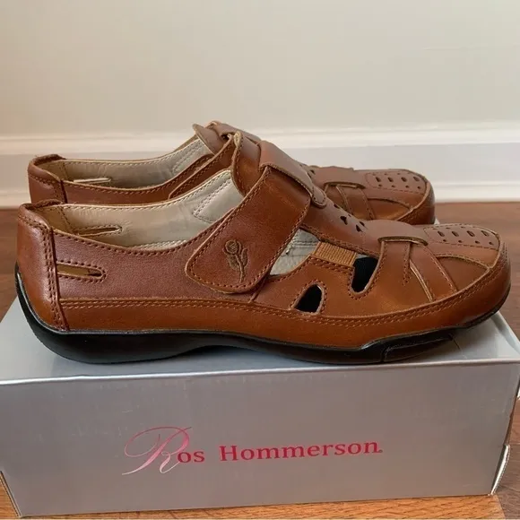 ROS HOMMERSON Tan LEATHER Mary Jane Closed Toe Slip-On Loafers 6 M NEW