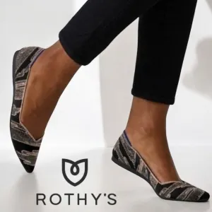 Rothy’s Golden Shimmer Gold Black Pointed Toe Ballet Evening Career Elegant Flat
