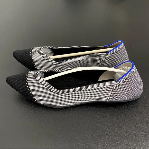 Rothy’s Point Flats Captoe Black Grey Mist Limited Edition