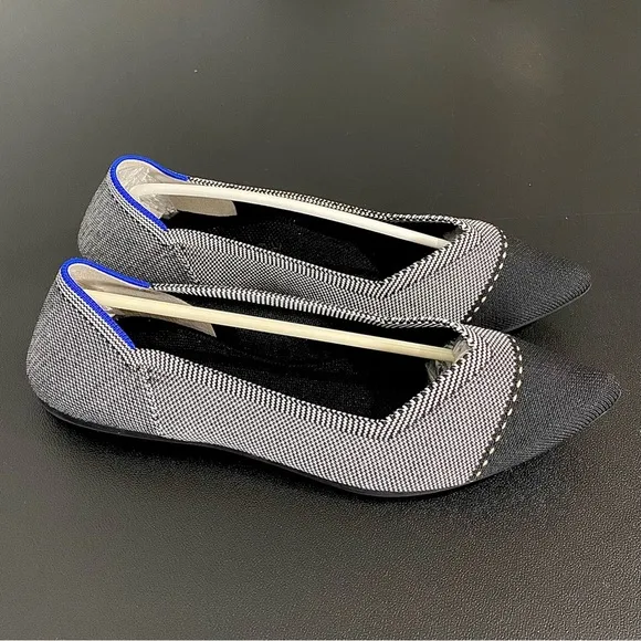 Rothy’s Point Flats Captoe Black Grey Mist Limited Edition