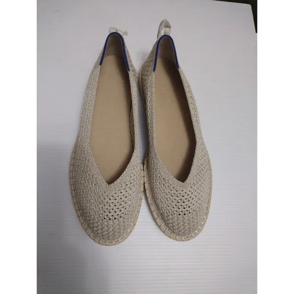 Rothys Shoes Woman's 11 The Espadrille Diamond Metallic  Flat Rothy's NWOT Comfy