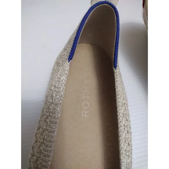 Rothys Shoes Woman's 11 The Espadrille Diamond Metallic  Flat Rothy's NWOT Comfy