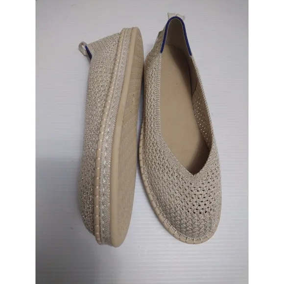 Rothys Shoes Woman's 11 The Espadrille Diamond Metallic  Flat Rothy's NWOT Comfy