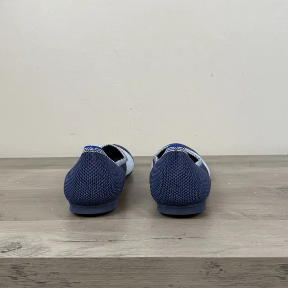 Rothy's Shoes Womens W 6.5 Blue Ballet Round Toe Vegan Comfort Flats Stretch