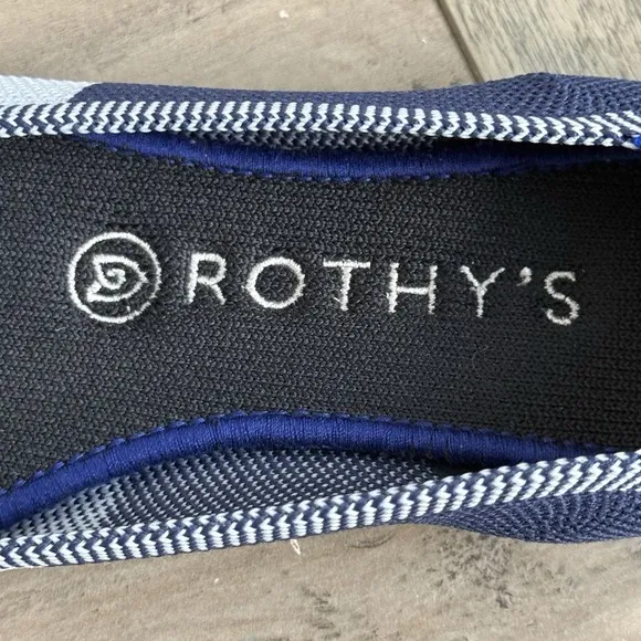 Rothy's Shoes Womens W 6.5 Blue Ballet Round Toe Vegan Comfort Flats Stretch