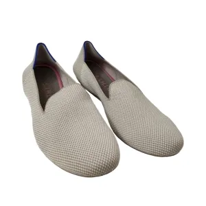Rothys The Loafer Double Stitch Linen Beige Womens 9.5 Flats Knit Slip On Shoes