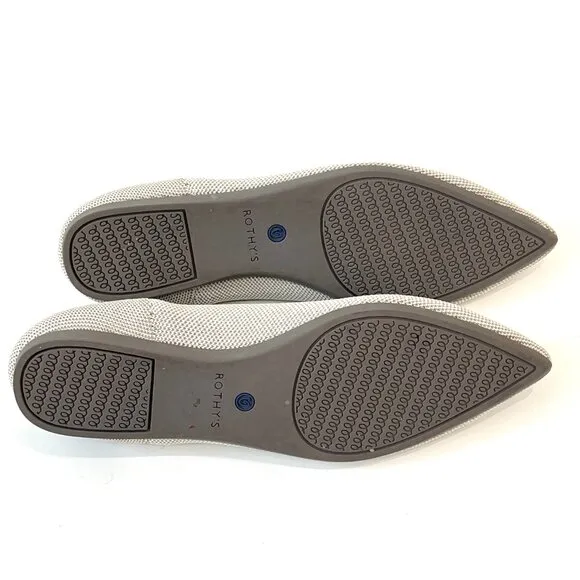 Rothy’s The Point Flats in Flax Birdseye Grey Size 7.5