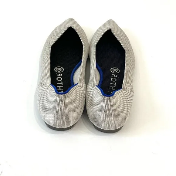 Rothy’s The Point Flats in Flax Birdseye Grey Size 7.5