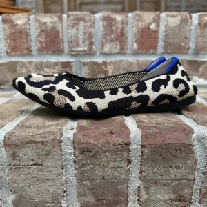 Rothy’s The Point II Washable Flats in Desert Cat Animal Print, Size 7
