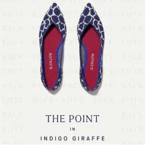 Rothy's The point Indigo Blue Giraffe Flats