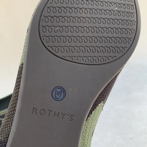 Rothy’s The Point Olive Army Green Camo Pointed Toe Shoes