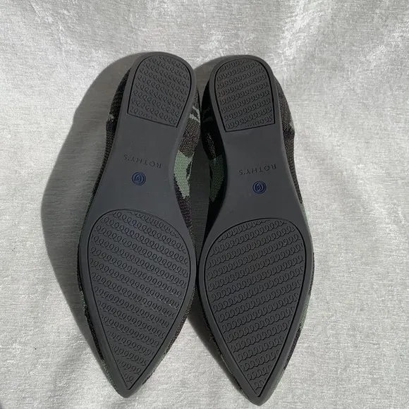 Rothy’s The Point Olive Army Green Camo Pointed Toe Shoes