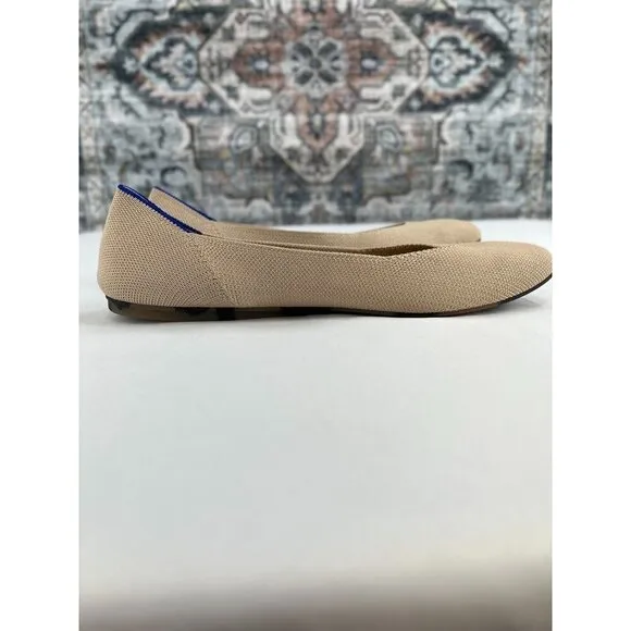 Rothy's The Square Ecru Knit Ballet Flat Women’s US 11 Casual Comfort Shoes