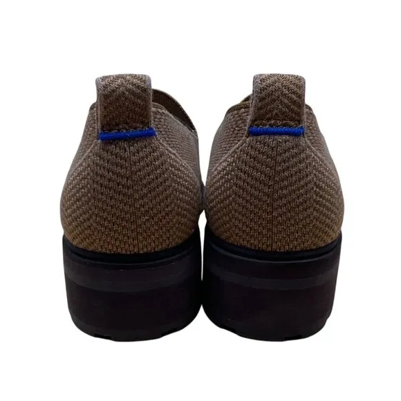 Rothys Womens Brown Herringbone Loafers With Lug Sole Size 9 - New