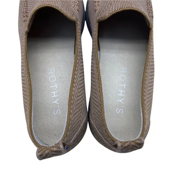 Rothys Womens Brown Herringbone Loafers With Lug Sole Size 9 - New