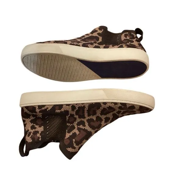 Rothys Chelsea Slip On Boots High Top Sneakers Leopard Print 9.5