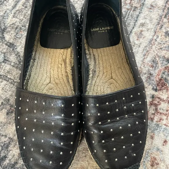 Saint Laurent Black Studded Espadrilles