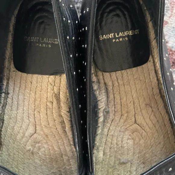Saint Laurent Black Studded Espadrilles