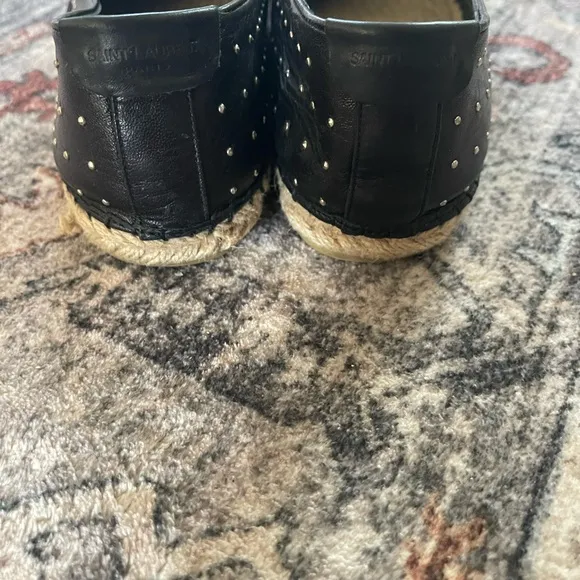 Saint Laurent Black Studded Espadrilles