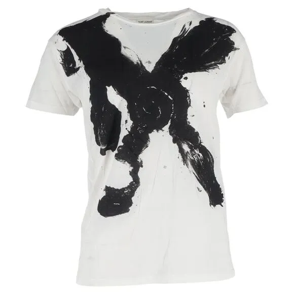 Saint Laurent x Bruce Connor Printed T-Shirt in White Cotton